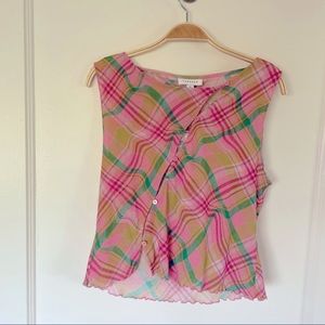 Cut Out Gingham Tank